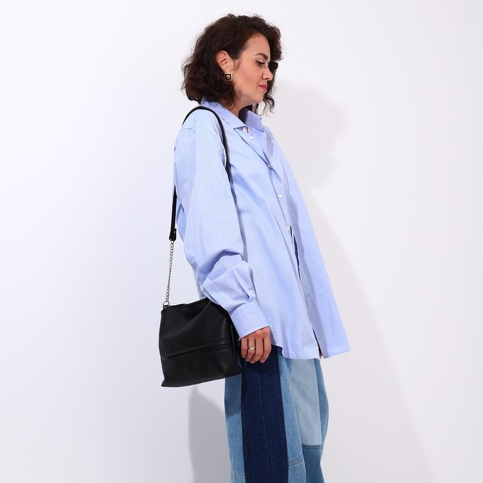 Сумка кросс-боди на молнии, цвет чёрный Сумка кросс-боди на молнии, цвет чёрный