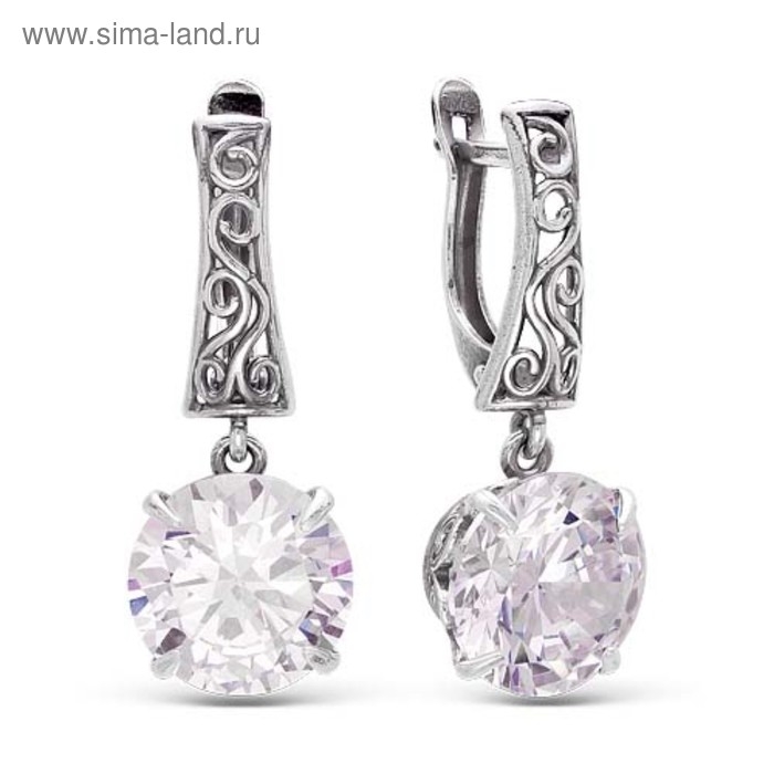 Серьги «Олимп», посеребрение с оксидированием Серьги «Олимп», посеребрение с оксидированием