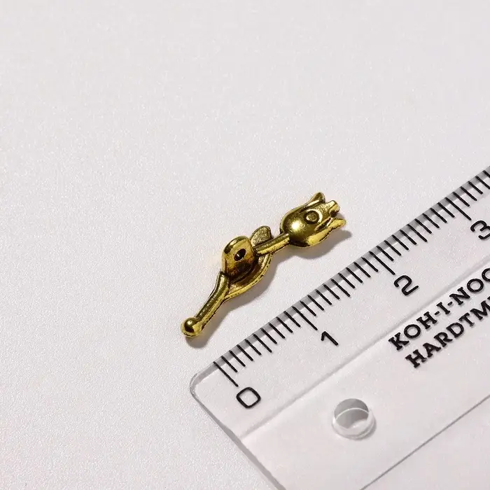 Замок - тоггл из 2×частей «Тюльпан», 20×14 мм, 22 мм (набор 4 шт.), чернёное золото