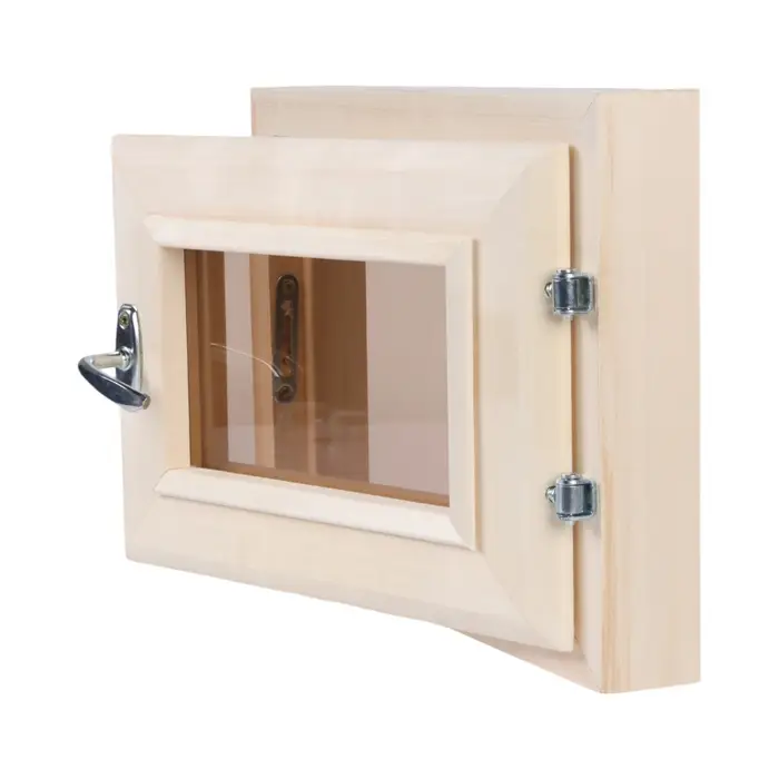 Окно деревянное для бани и сауны, 30&times;40 см, двойное стекло, цвет бронзовый