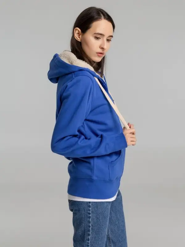 Толстовка унисекс на молнии Sherpa 280 ярко-синяя, размер XS Толстовка унисекс на молнии Sherpa 280 ярко-синяя, размер XS