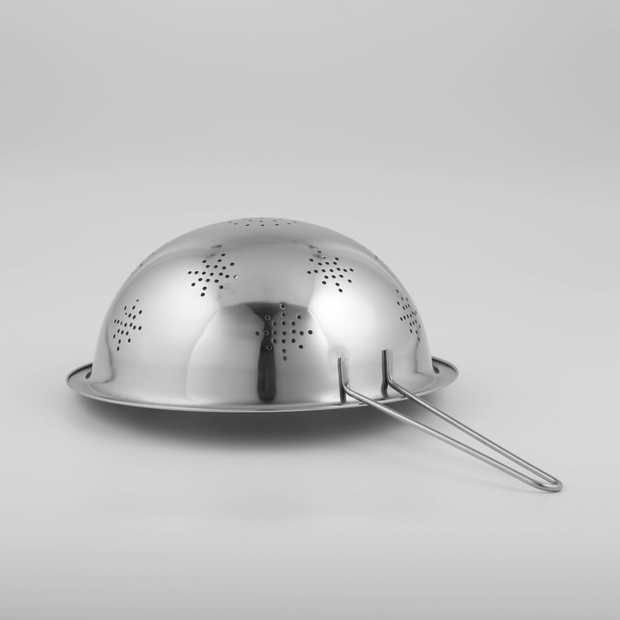 Дуршлаг из нержавеющей стали Доляна «Индия», 2 л, d=24 см, длинная ручка Дуршлаг из нержавеющей стали Доляна «Индия», 2 л, d=24 см, длинная ручка