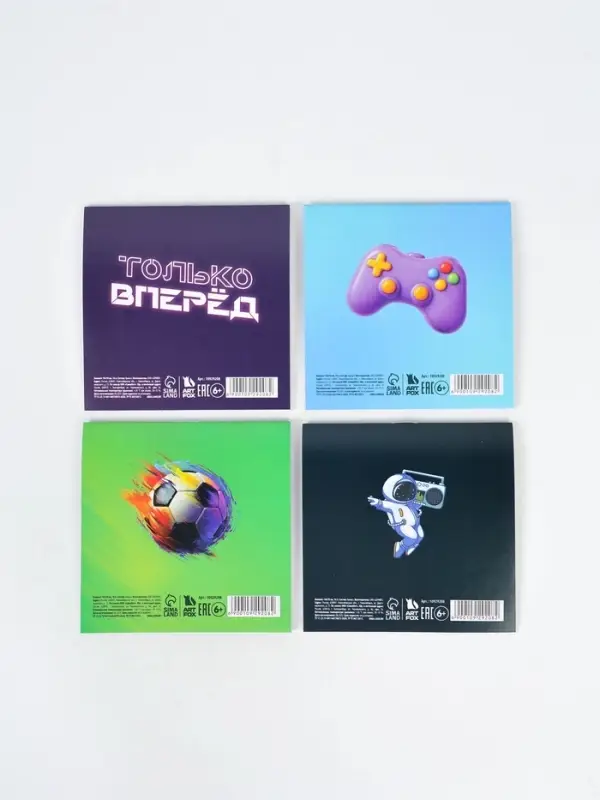 Блокнот 10х10см, 16 л. МИКС "Первый во всем"