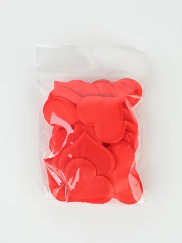 Сердечки декоративные, набор 25 шт., 5 см, красные