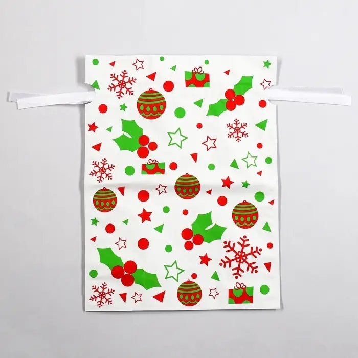 Пакет подарочный новогодний с завязками, &laquo;Ассорти&raquo;, 24&times;32 см