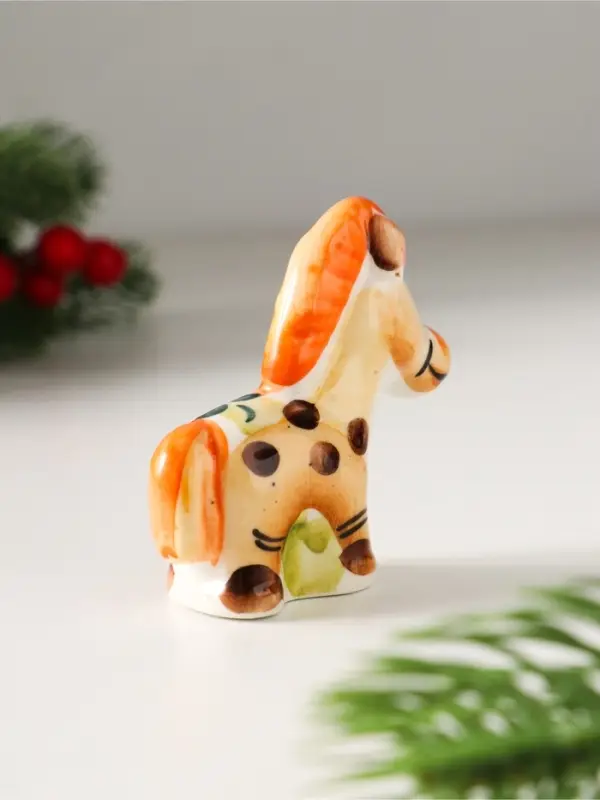 Сувенир Лошарик, 6х6х2см, гжель, цвет Сувенир Лошарик, 6х6х2см, гжель, цвет