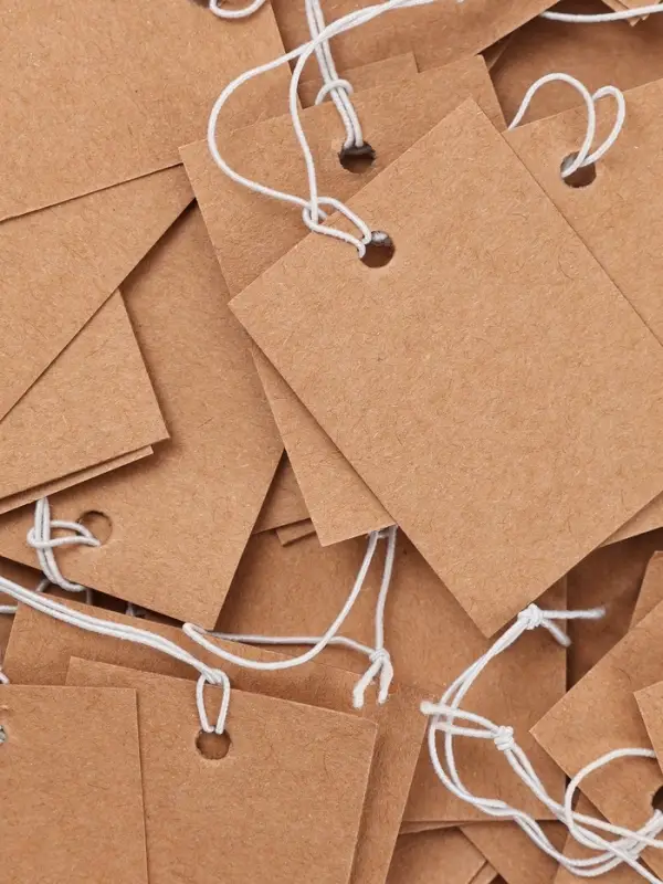 Ценники на верёвке &laquo;Крафт&raquo;, 100 шт. отверстие 3 мм, 3&times;4 см, бежевый