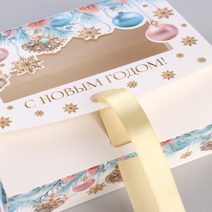 Коробка новогодняя складная «Новогодние шары» 16.5 х 12.5 х 5 см, Новый год Коробка новогодняя складная «Новогодние шары» 16.5 х 12.5 х 5 см, Новый год