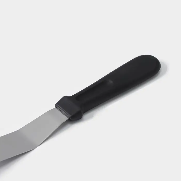 Кондитерская лопатка - палетка, изогнутая, 26.7 см, рабочая часть 14.5 см, для блинов, чёрная