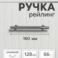 Ручка-рейлинг CAPPIO PIMPLY, d=12 мм, м/о 128 мм, цвет графит