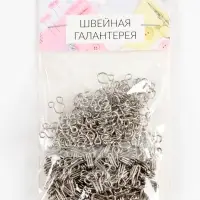 Крючок пришивной №3, 19&times;9 мм, 100 шт., цвет серебряный