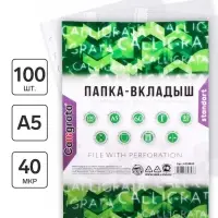 Файл - вкладыш Calligrata, А5, 40 мкм, глянцевый, вертикальный, 100 штук