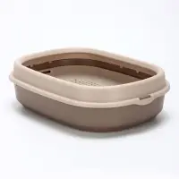 Лоток для кошек &laquo;Фур-Мур&raquo;, 48&times;35.5 см, с сеткой и бортом, покрытие софт-тач, цвет капучино