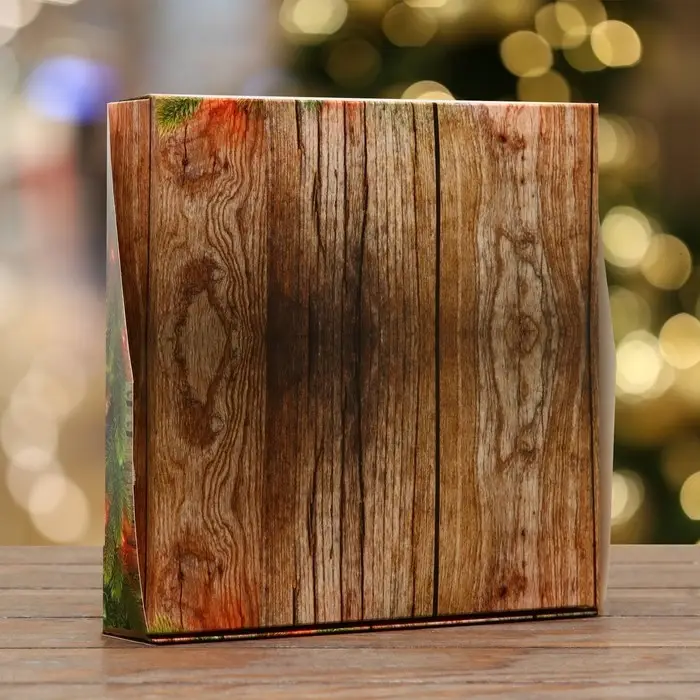 Коробка складная, подарочная новогодняя с окном Merry christmas 20×20×4 см Коробка складная, подарочная новогодняя с окном Merry christmas 20×20×4 см