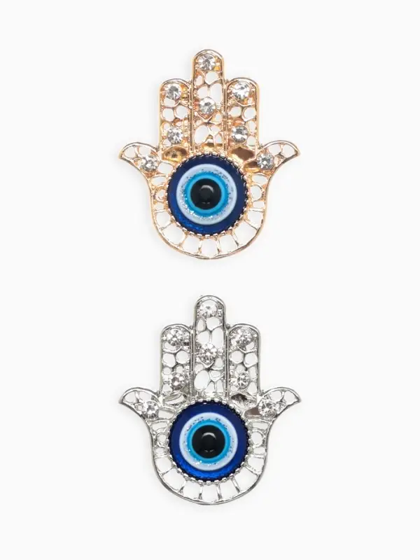 Брошь-оберег &laquo;Рука Хамса&raquo;, синий, МИКС