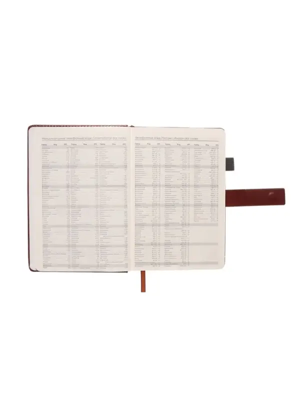 Ежедневник недатированный формат А5, с хлястиком, 112л, линия, держатель, пвх, Коричневый Ежедневник недатированный формат А5, с хлястиком, 112л, линия, держатель, пвх, Коричневый