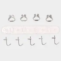 Держатель для швабр настенный самоклеящийся, прозрачная основа, 4 отделения, 42.5&times;6&times;6 см