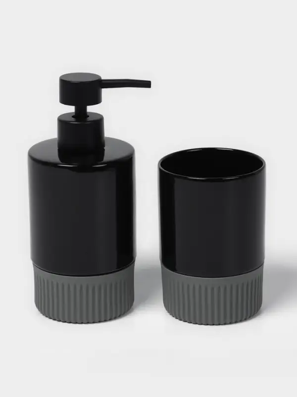 Набор для ванной SAVANNA &laquo;Глянец&raquo;, 3 предмета, дозатор для мыла, стакан, мыльница