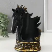 Подставка под бутылку "Лошадь" 23,5х14,5х16 см, чёрный с позолотой