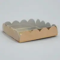 Коробка для печенья, кондитерская упаковка с PVC крышкой, «Игристая», 13 х 13 х 3 см