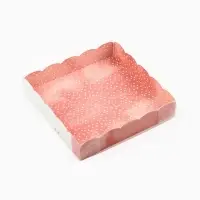 Коробка для печенья, кондитерская упаковка с пластиковой крышкой, Happy time, 15&times;15&times;3 см