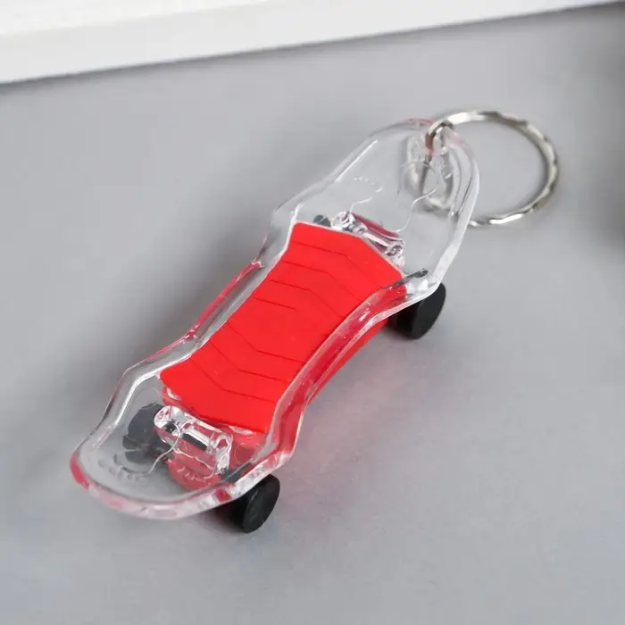 Фонарик брелок для ключей на кольце «Скейтборд», мигает, 1.7×8.2×2.8 см, МИКС