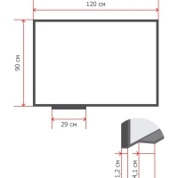 Доска магнитно-маркерная Attache Classic 90х120 лак, ПВХ профиль