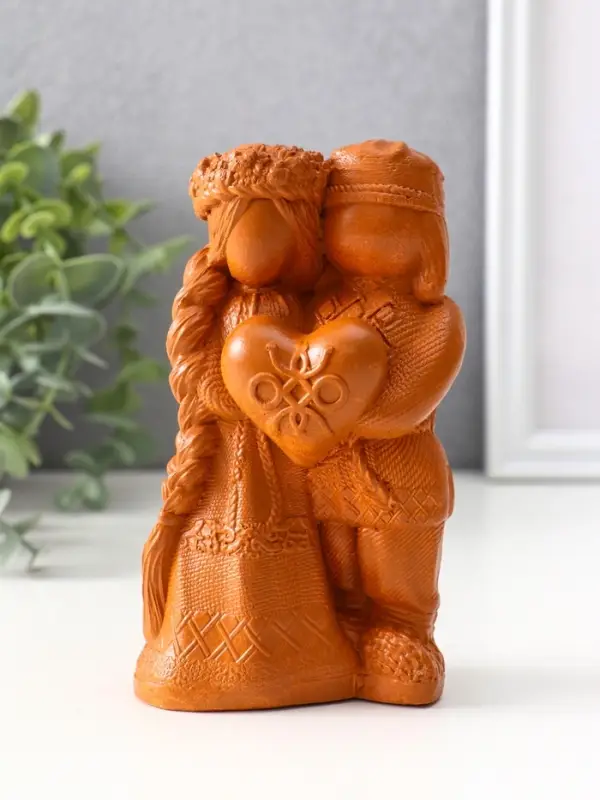 Фигурка &laquo;Оберег неразлучники&raquo;, 14&times;8&times;5.5 см, красная глина
