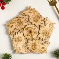 Подставка под горячее Лошадь в цветах,20см, можжевельник