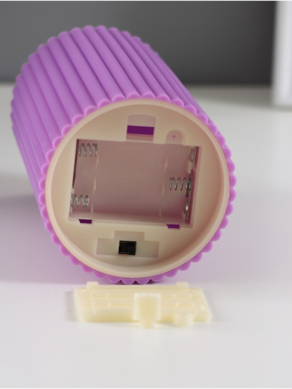 Ночник свеча "Уют" LED 3xААА сиреневый 7,5х7,5х12,5см