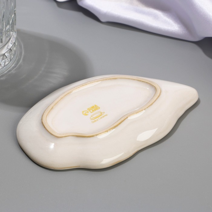 Соусник керамический «Морская ракушка», 8 х 13 см., 25 мл., цвет белый Соусник керамический «Морская ракушка», 8 х 13 см., 25 мл., цвет белый