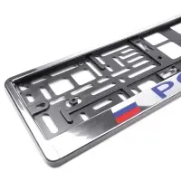 Рамка под номерной знак "Россия" (хром, синий) AVS RN-03