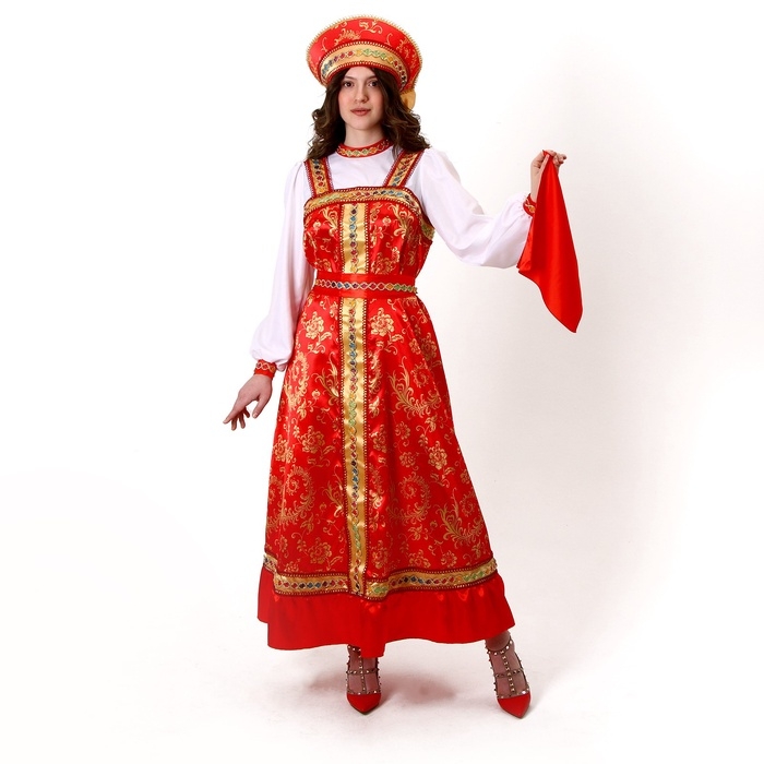 Карнавальный костюм «Самоцветы»: платье, кокошник, косынка в руку, р-р 42-44 Карнавальный костюм «Самоцветы»: платье, кокошник, косынка в руку, р-р 42-44