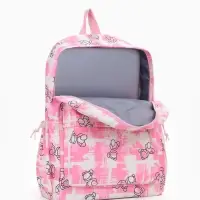 Рюкзак школьный на молнии, с карманами, с принтом, размер 28.5&times;12&times;41 см, розовый
