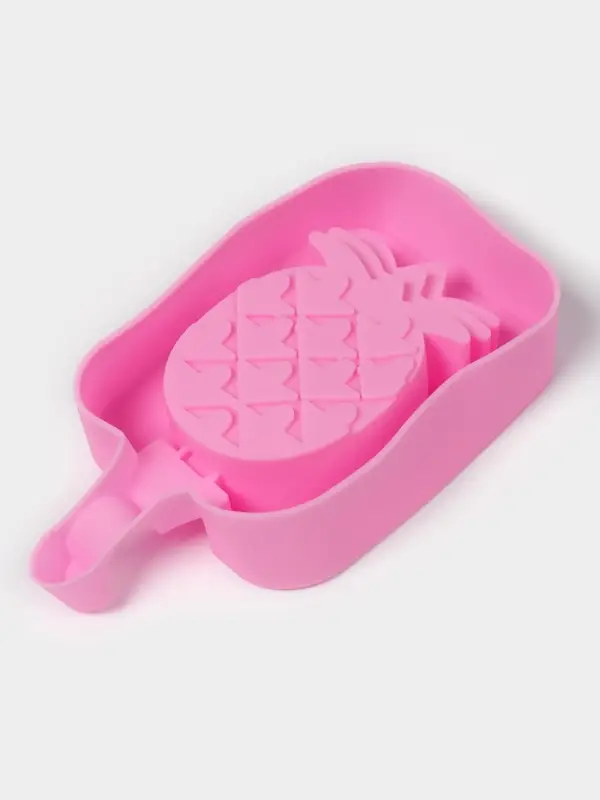Форма для мороженого Доляна &laquo;Ананас&raquo;, силикон, 14&times;7.5&times;2.5 см, розовая