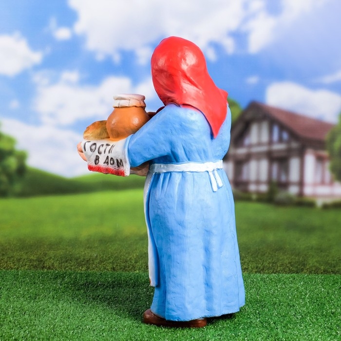 Садовая фигура  Садовая фигура "Бабка "Хлеб да соль!" 53х23х32см