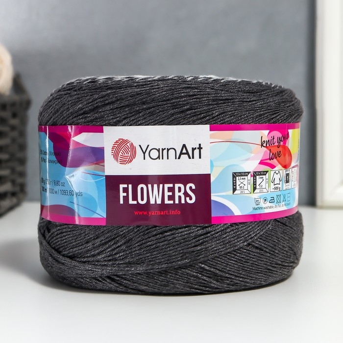 Пряжа  Пряжа "Flowers" 55% хлопок, 45% полиакрил 1000м/250гр (251 разноцветный)