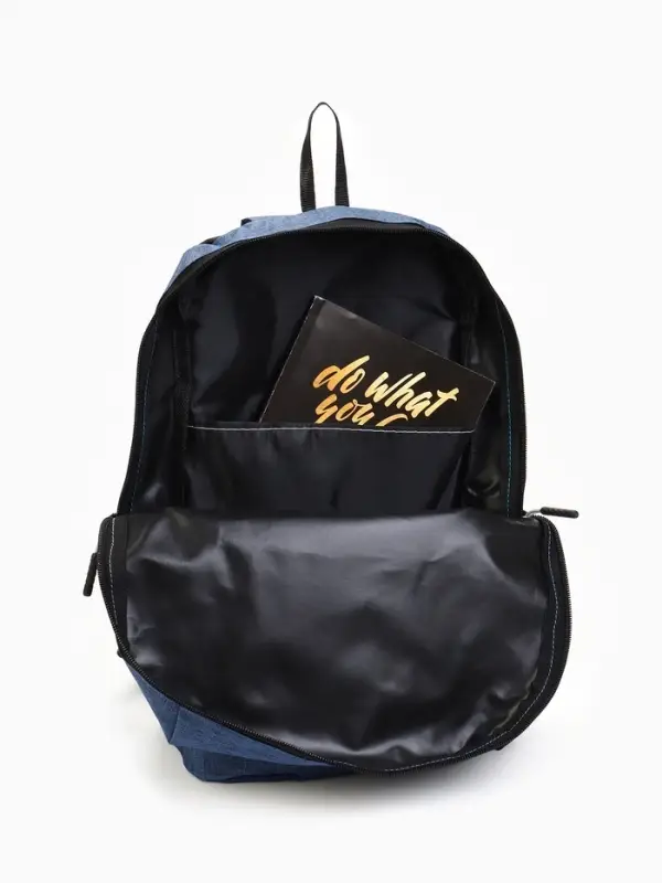 Рюкзак молодёжный на молнии, водонепроницаемый, с карманами, размер 22&times;12&times;35 см, синий