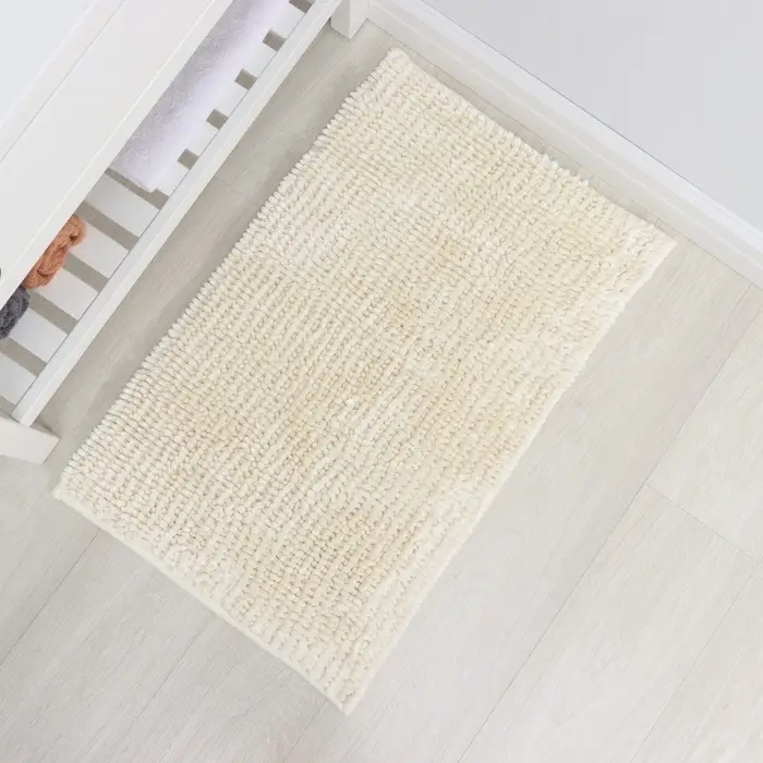 Коврик для дома LaDо́m, букли, плотность 1400 г, 50&times;80 см, велюровый, молочный
