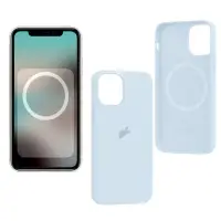 Чехол iPh 12 Pro Max Silicon Case  Cloud Blue (MagSafe + анимация NFC) c LOGO