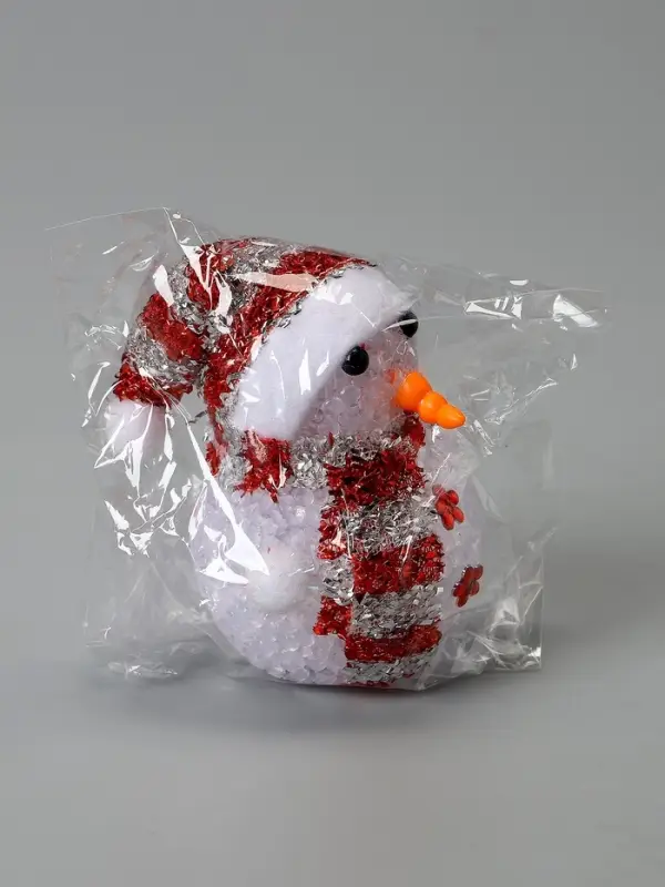 Ёлочная игрушка &laquo;Красный снеговичок&raquo;, 8 см, 1 LED, от батареек AG13&times;3, свечение мульти (RGB)