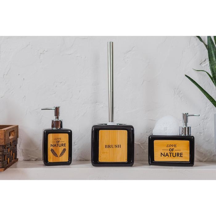 Дозатор для жидкого мыла SAVANNA «Природа», 350 мл, цвет чёрный Дозатор для жидкого мыла SAVANNA «Природа», 350 мл, цвет чёрный