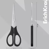 Ножницы ErichKrause Standard, 17 см, с улучшенной двойной заточкой, лезвия из нержавеющей стали, чёрные