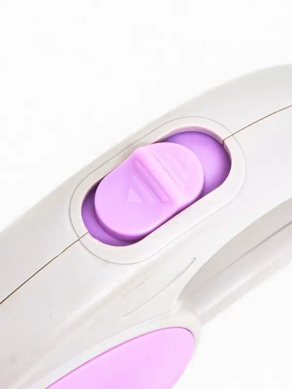 Рулетка - поводок для собак, лента 3 м, пластик, серая, сиреневая