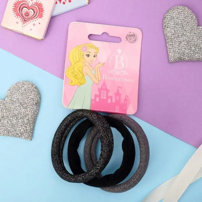 Резинка для волос Резинка для волос "Спорт" (набор 3 шт) чёрный, серо-чёрный