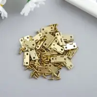 Петля для шкатулки, ключницы с закругленными углами золото и саморезы, набор 25 шт., металл, 1.6&times;1.3 см