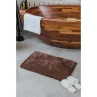 Коврик для ванной и туалета Доляна «Пушистик», 50×80 см, коричневый