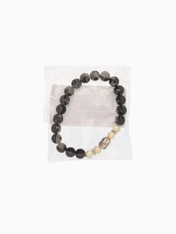 Браслет  Браслет "Будда" жемчуг, лава, длина 18 см