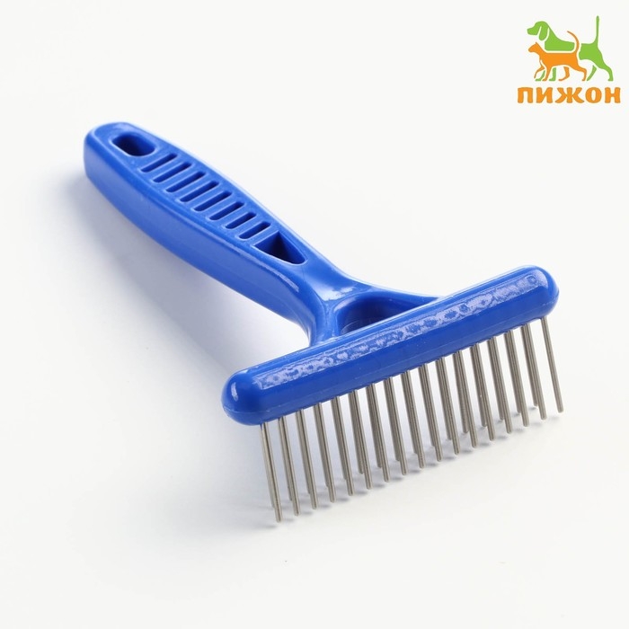 Расчёска-грабли 2-рядная, 13,5 х 8,8 см, синяя Расчёска-грабли 2-рядная, 13,5 х 8,8 см, синяя