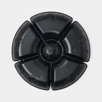 Менажница глубокая, 6 секций, d 28 см, цвет черный